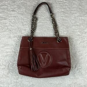 Valentino by Mario Valentino Kali signature dual strap tote in umber leather